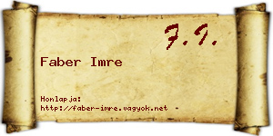 Faber Imre névjegykártya